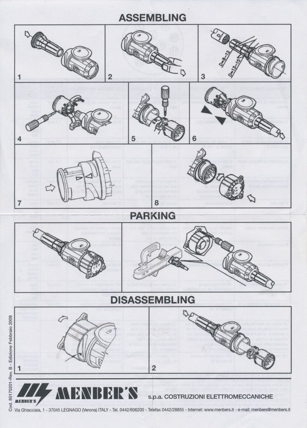 Menber 13 Pin Plug Assembly Instructions - Page 1