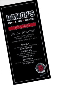 Damon's takeout menu