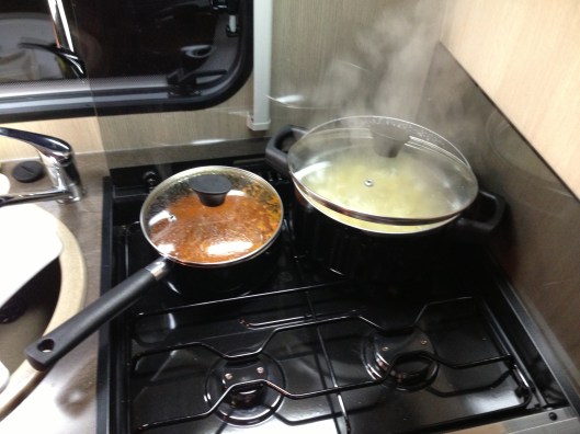 No more cooking in the darkness! Again bright diffused task lighting right above the cooking area.