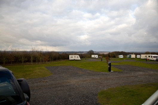 Looking North East from out pitch.... the site was rapidly emptying as parents and grandparents headed back on the last day of half term. 