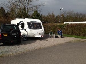 Sue catching up on the caravan magazines...