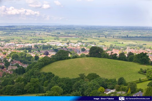 Looking down into Glastonbury from the Tor