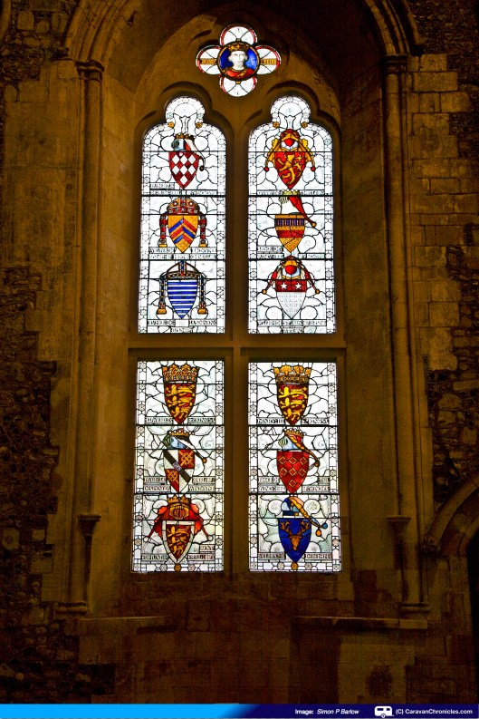 One of the well preserved stained glass windows