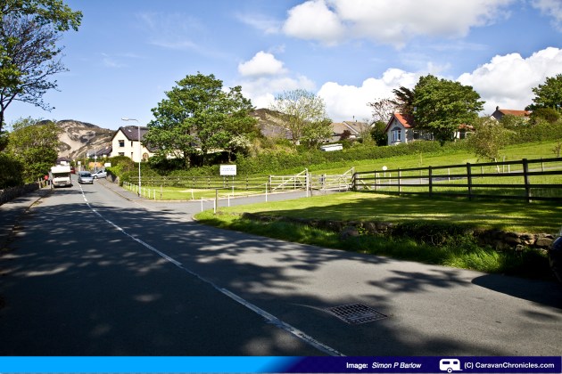 Approaching site entrance on Conwy Old Road