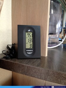 Tempreature inside  and outside the caravan