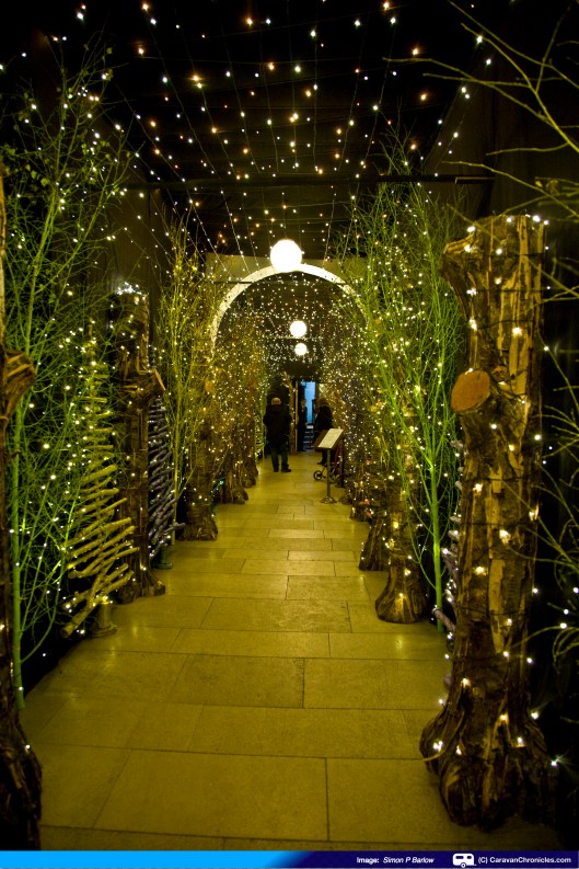 The corridor from the Manor shop to the restaurant