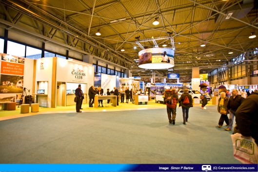 The Caravan Club stand already busy and the doors have only just opened!