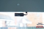 The rear camera is installed at the top of the window avoiding getting one of the heating elements in view