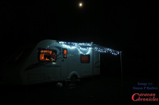 Twinkly lights under the full moon