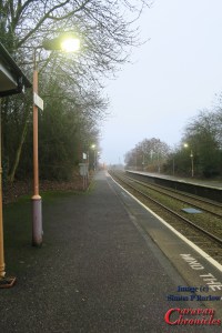 Waiting for the train at Wythall Station in the morning mist